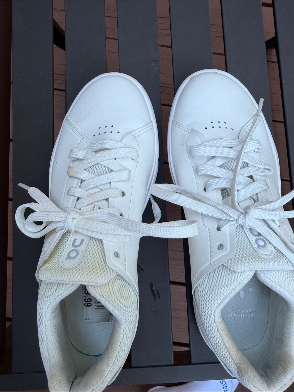 ON White Leather Women's Sneakers - Low Top Casual Comfort, Size 7 - Picture 4 of 4